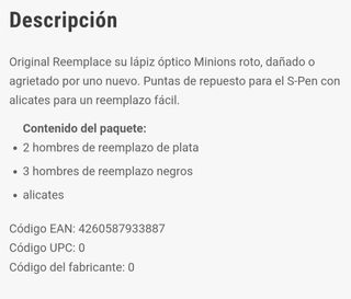 Recambio punta pen tablet Samsung 8