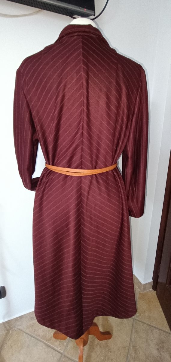 Vestito donna bordeaux gessato vintage