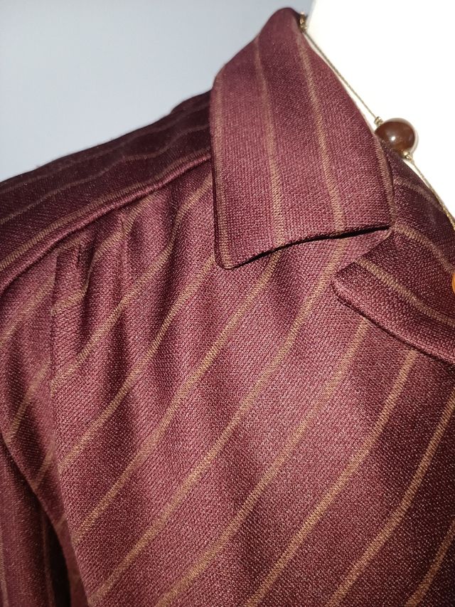 Vestito donna bordeaux gessato vintage