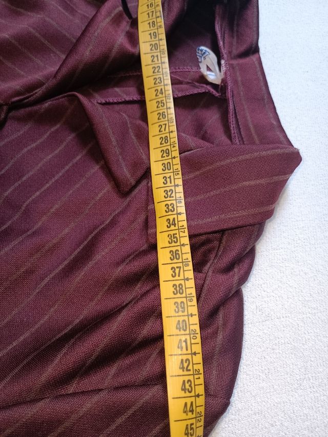 Vestito donna bordeaux gessato vintage