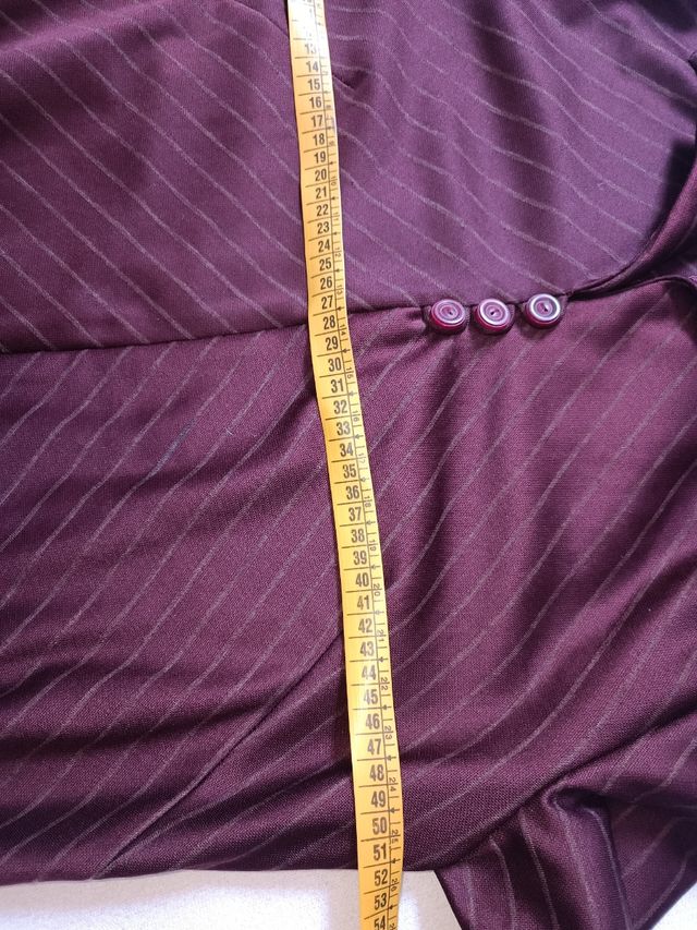 Vestito donna bordeaux gessato vintage