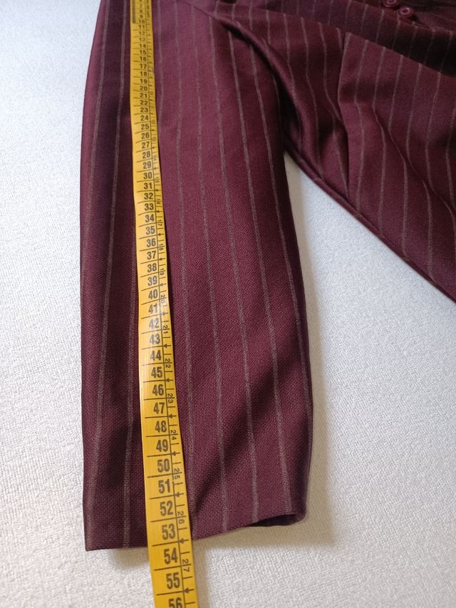 Vestito donna bordeaux gessato vintage