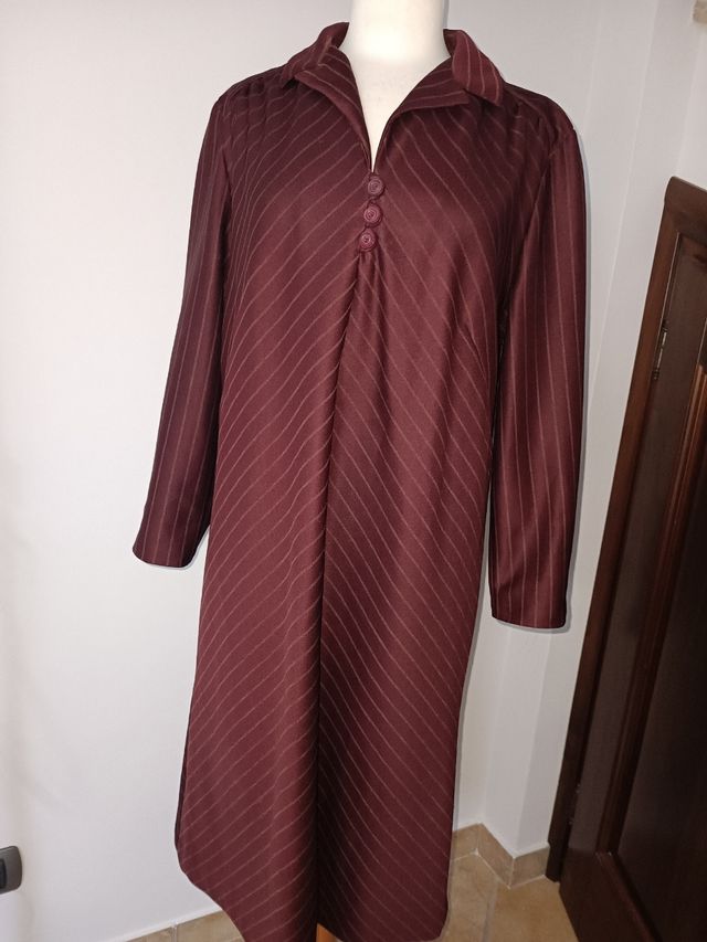 Vestito donna bordeaux gessato vintage