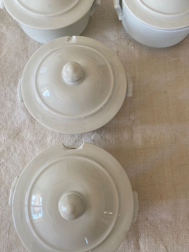6 cocottes o cazuelitas de porcelana apilco