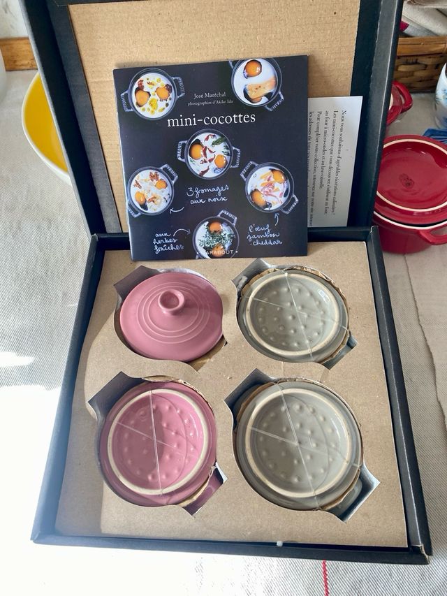 6 cocottes o cazuelitas de porcelana apilco