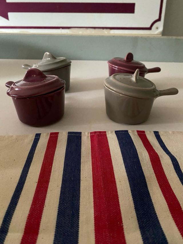 6 cocottes o cazuelitas de porcelana apilco