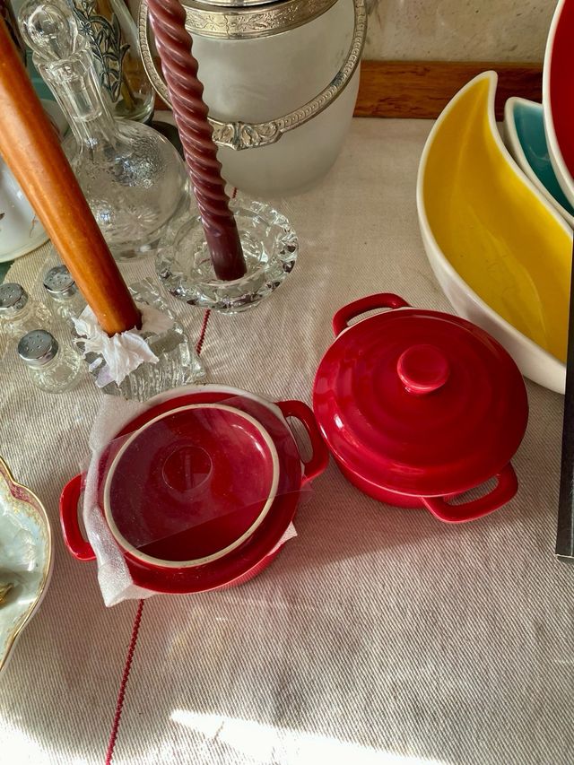 6 cocottes o cazuelitas de porcelana apilco