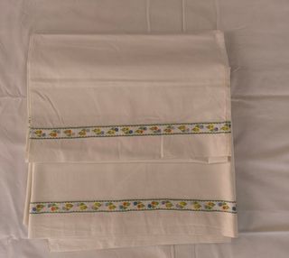 Sábanas algodón antiguo con cenefa