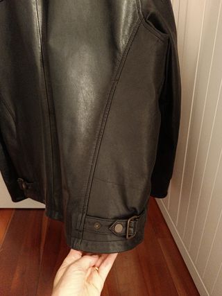 Chaqueta piel negra hombre