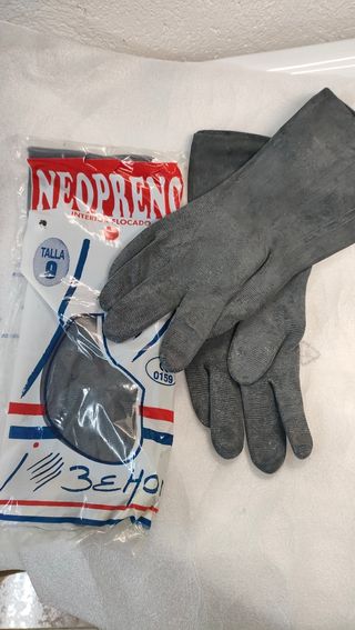 10 Pares guantes neopreno negro T-9