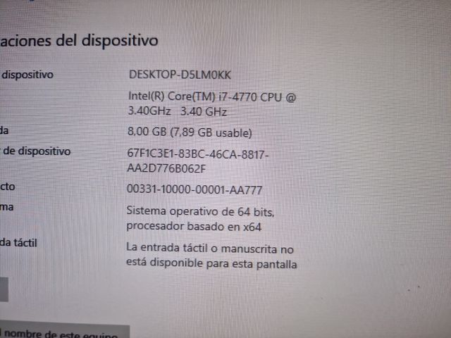 Ordenador ThinkCentre I7-4770P M93P