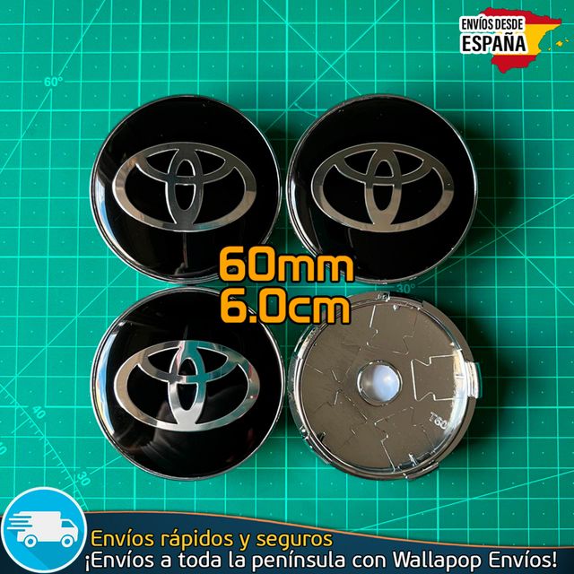 X4 Tapacubos Toyota 60mm Cubrebujes Tapas Llantas
