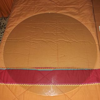 cristal redondo 90 cm mesa camilla