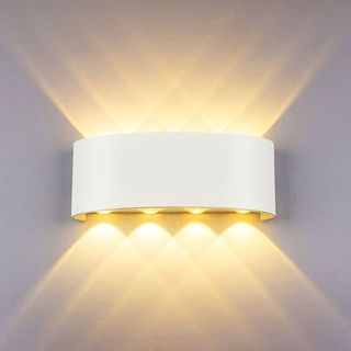 5 APPLIQUE LED LAMPADA BIANCA DA PARETE OVALE 24W