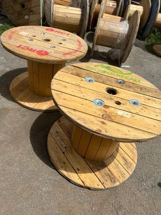 ♻️MESAS BOBINAS CARRETE MADERA CABLE CHILLPALET 🧵‼️