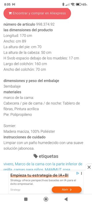 Cama IKEA mamut niño