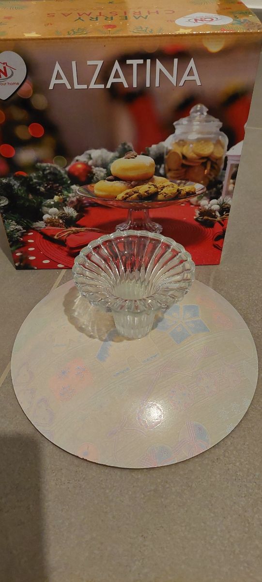 Alzatina natalizia in vetro