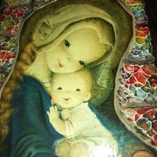 Antiguo cuadro de Ferrándiz virgen con niño