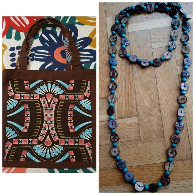 Shopping bag + collana di bigiotteria