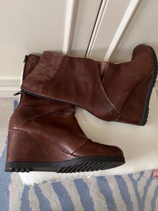 Botines italianos cuña marrones