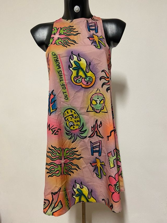 Glam rave punk tatoo skater long dress