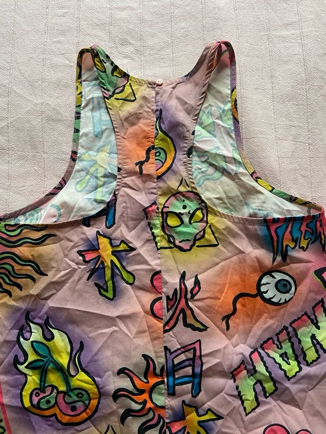 Glam rave punk tatoo skater long dress