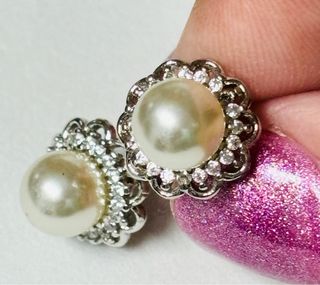 Pendiente perla japonesa Akoya y plata de ley 925