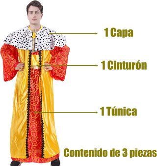 Disfraz Rey, Realeza  Adulto Tallas M/L/XL