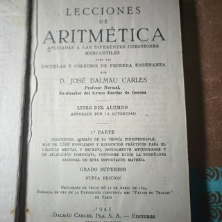 Libros Aritmética 9 unidades. Lote MC