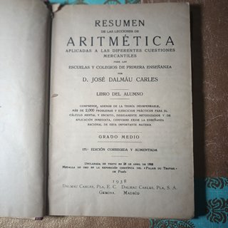 Libros Aritmética 9 unidades. Lote MC