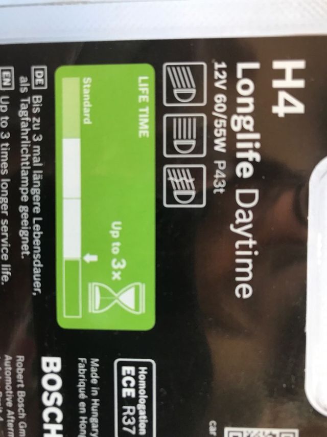 Bombilla h4 halógena Bosch bombilla motos coches