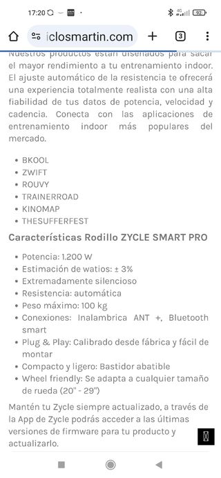 Rodillo bicicleta inteligente