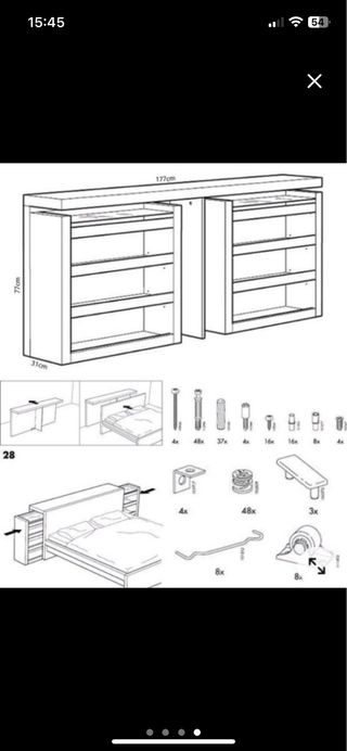 Cabecero MALM ikea mesitas retractiles