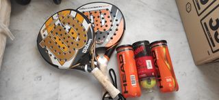 2x palas de padel + 9 pelotas