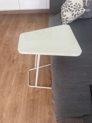 Mesita cristal blanco