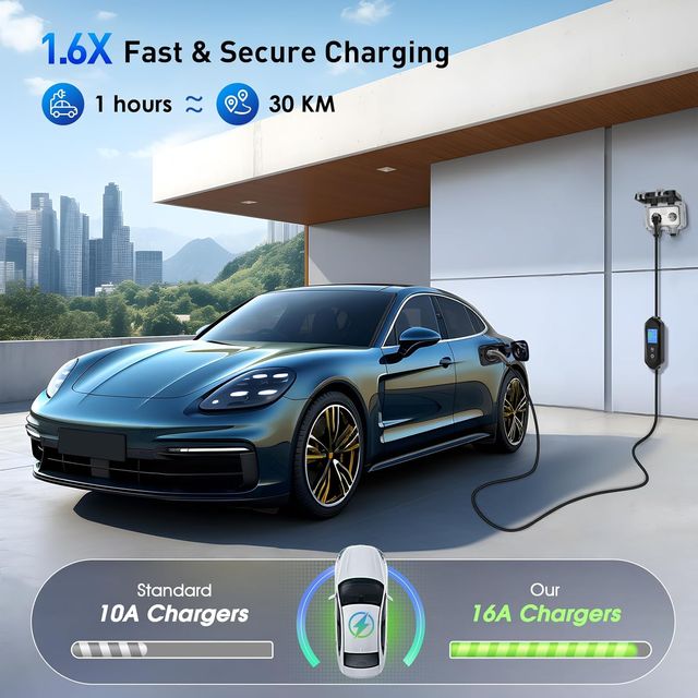 Cargador coche eléctrico 16A (6m)