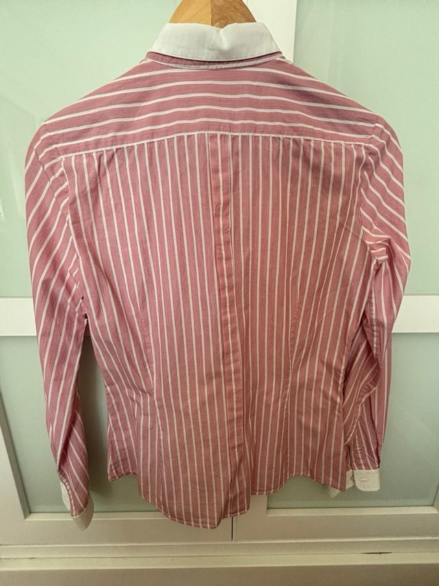 Camisa Burberry rayas blancas y rojas. Talla 38