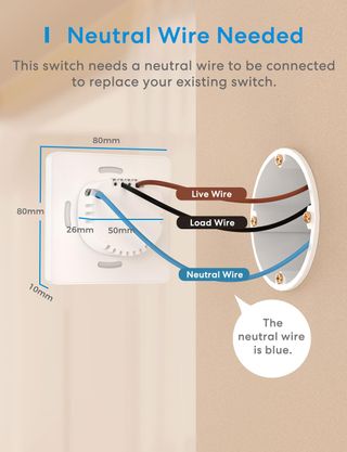 Meross Interruptor Pared Táctil Wi-Fi MSS510 1 Vía