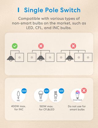 Meross Interruptor Pared Táctil Wi-Fi MSS510 1 Vía