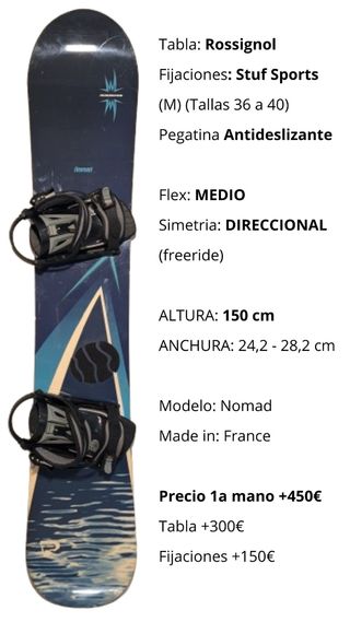 Tabla Snowboard 150 cm con Fijaciones -  Rossignol