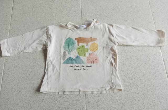 2 camisetas algodón 9-12 m. Zara y Sfera