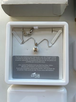 Lotus Colgante y pendientes plata perla a estrenar