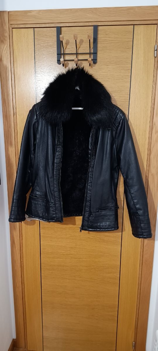 Chaqueta cuero y pelo
