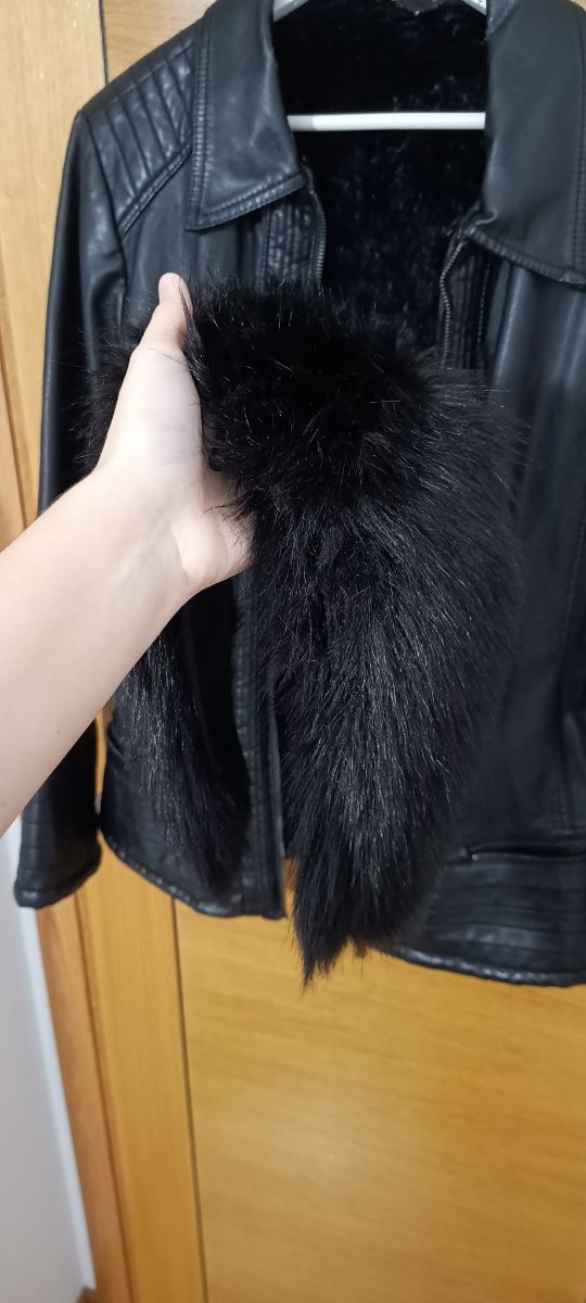 Chaqueta cuero y pelo