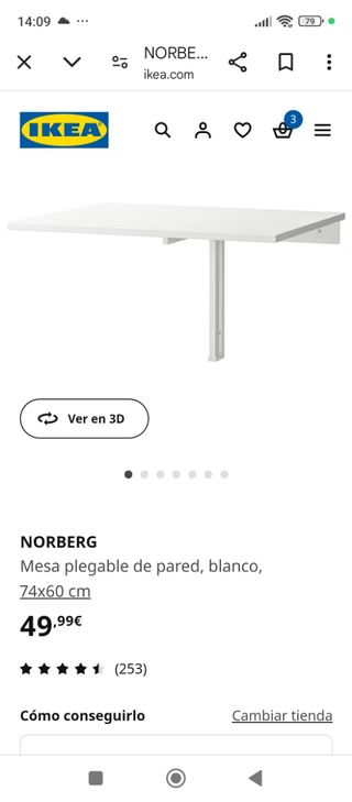 Mesa blanca abatible