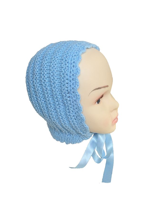 Capota azul de lana para bebé de 24 a 36 meses