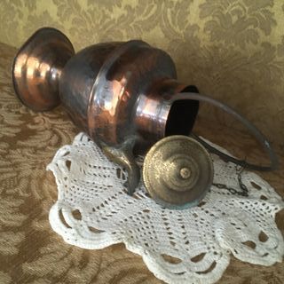 ANFORA IN RAME con coperchio e beccuccio in ottone