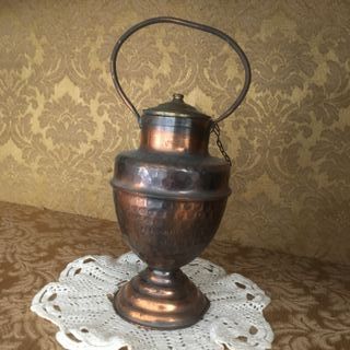 ANFORA IN RAME con coperchio e beccuccio in ottone