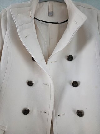 Mango abrigo fino blanco roto