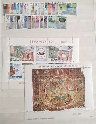 Colección completa sellos y hojitas año 80 ESPAÑA